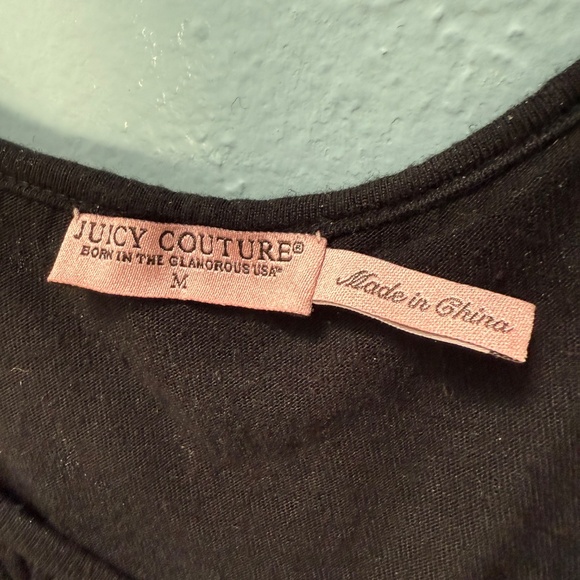 Juicy Couture Black Ruffled Cap Sleeve Top – Size Medium - Picture 4 of 6